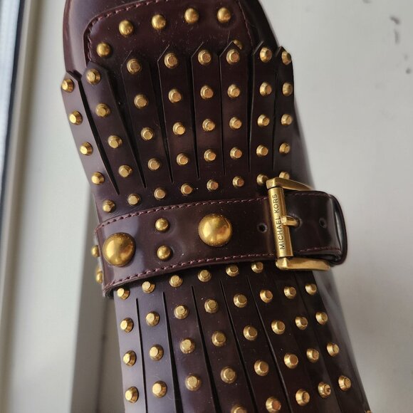 *NEW* Michael Kors Alberta Chestnut Studded Platform Loafer Pumps - Sz 7 - Picture 6 of 11